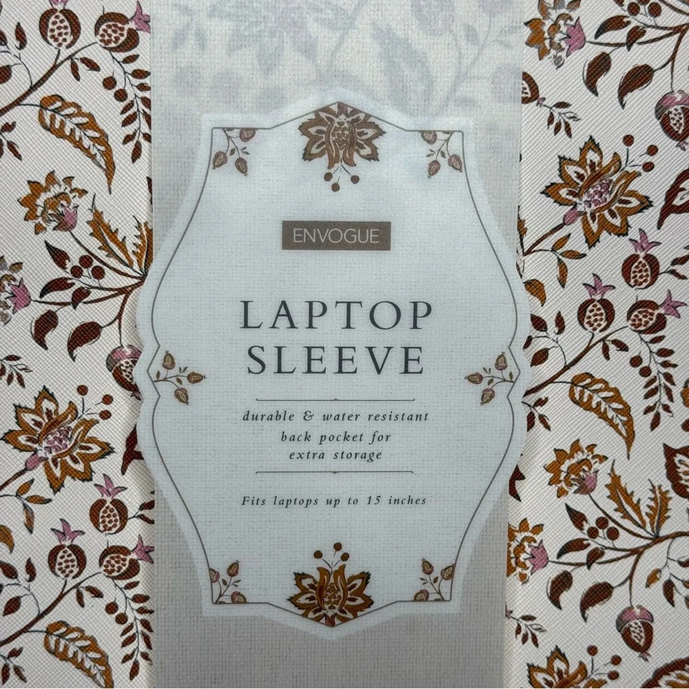 Envogue 15-inch Floral Pattern Durable Water-Resistant Laptop Sleeve